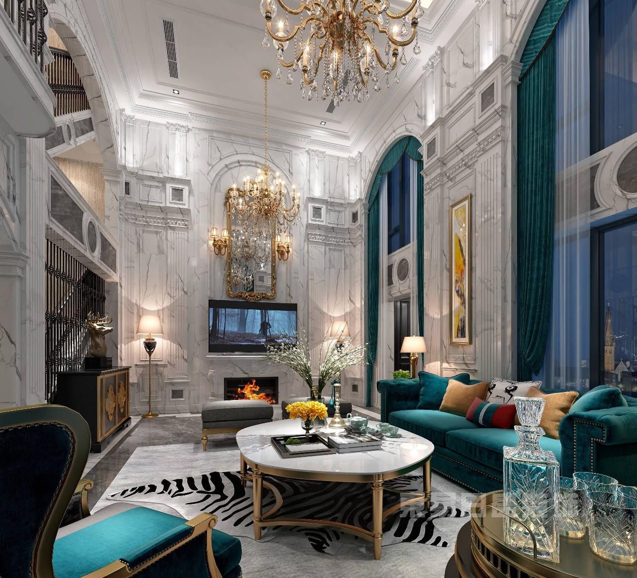 别墅装修内部曝光!卡尔顿庄园700㎡别墅法式轻奢,武汉装修案例