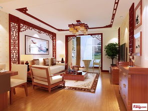 武汉中信城中式古典三居室装修设计案例 125平米10万打造典雅家居